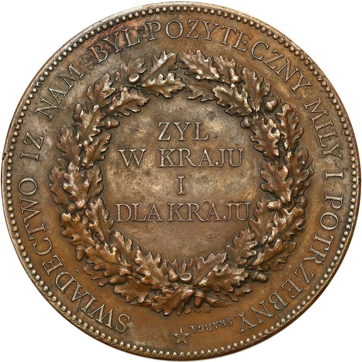 Polska pod zaborami. Medal 1872 z okazji śmierci Adama hrabiego Potockiego